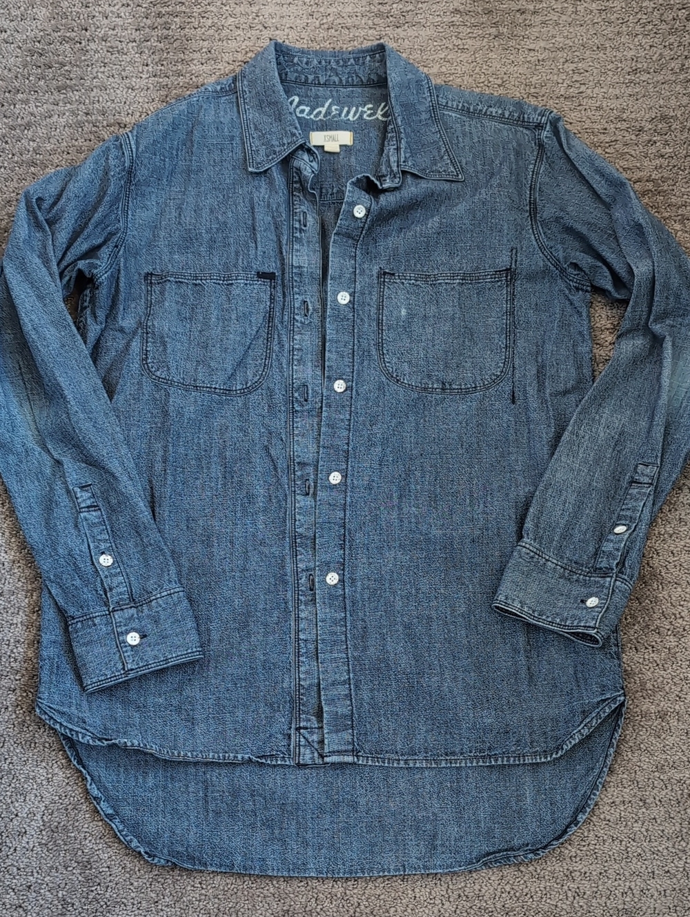Madewell Denim Like Chambray Button Down Shirt Size XS